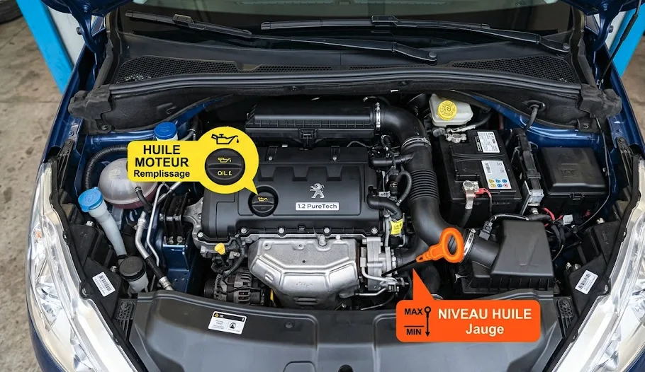 Quelle huile moteur Peugeot 208 1.2 essence 82 cv ? (2026)