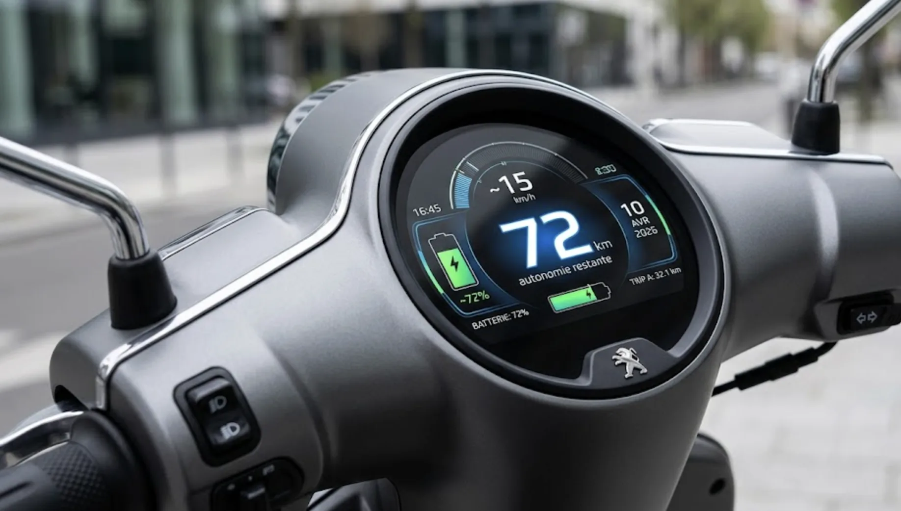 Scooter électrique Peugeot e-Streetzone 2026 en recharge